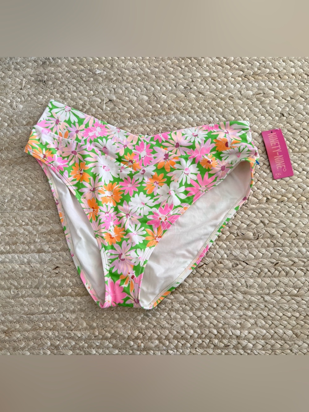 New NWT Ninety-Nine floral high-Waist Bikini Bottoms XXL 19